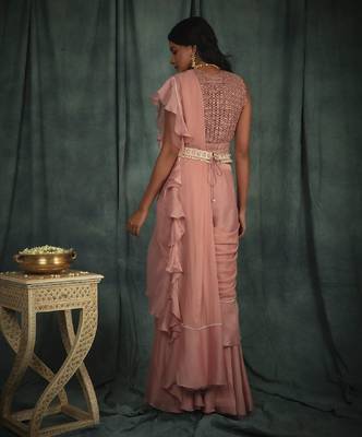 Royalty Pink Saree Set 2