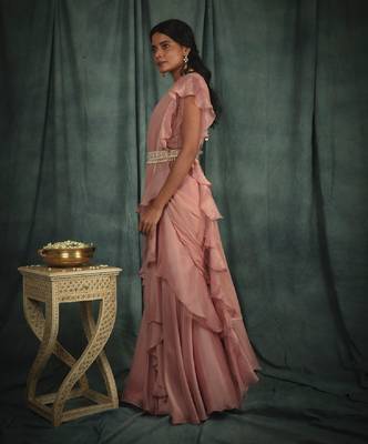 Royalty Pink Saree Set 3