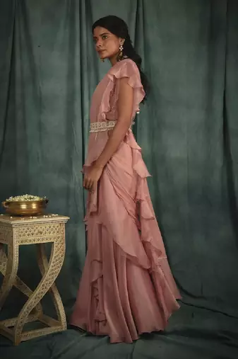 Royalty Pink Saree Set