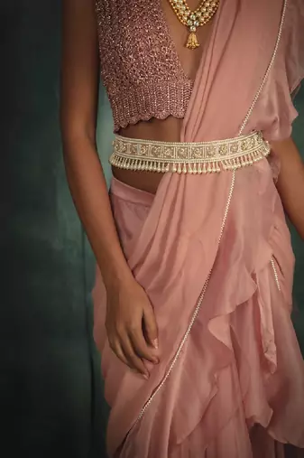 Royalty Pink Saree Set