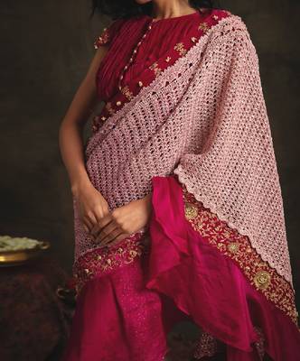 Kashvi Pink Saree Set 4