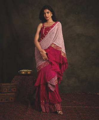 Vaishavi Pink Saree Set 1