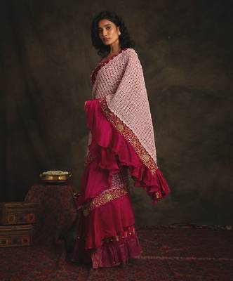 Vaishavi Pink Saree Set 4
