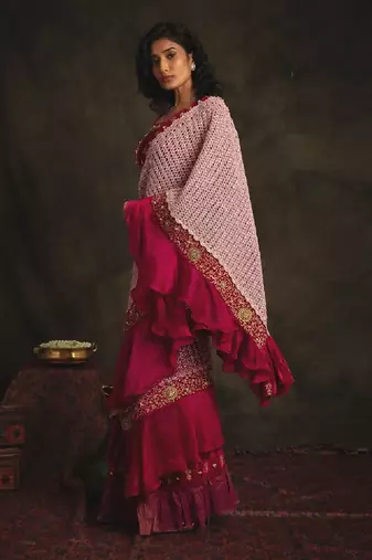 Vaishavi Pink Saree Set