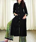 Black And Green Colour Rayon Printed Designer Kurti with Palazzo Set