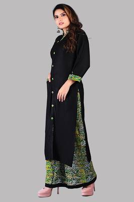 Black And Green Colour Rayon Printed Designer Kurti with Palazzo Set 4