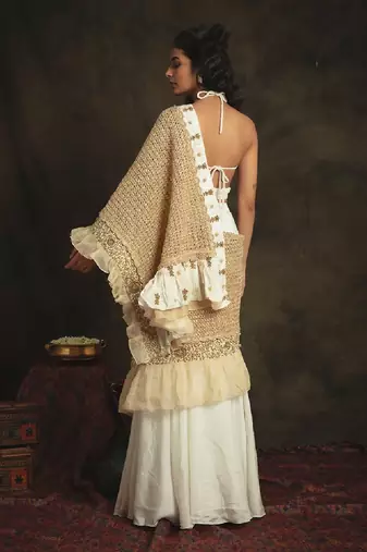 Siya White Saree Set