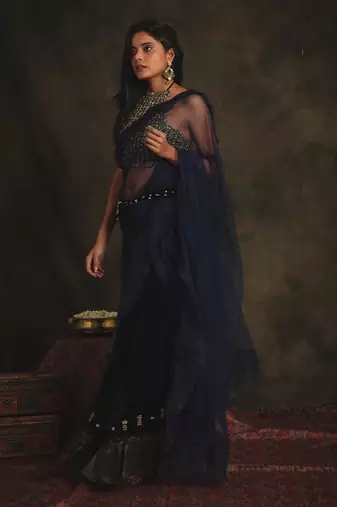 Janki Blue Saree Set