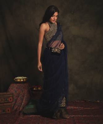 Janki Blue Saree Set 4