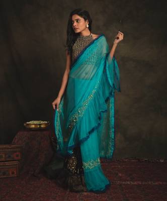 Vaidehi Blue Saree Set 1