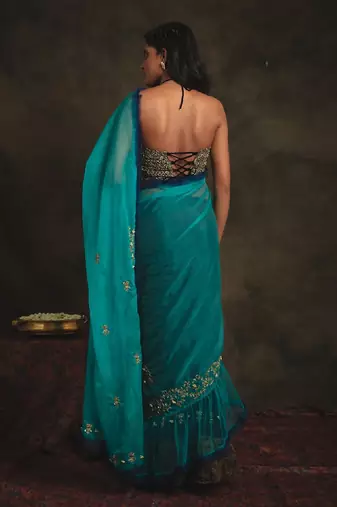 Vaidehi Blue Saree Set