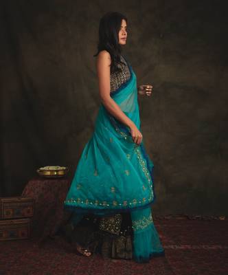 Vaidehi Blue Saree Set 4
