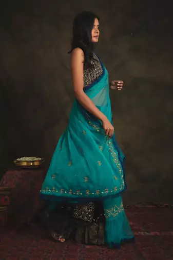 Vaidehi Blue Saree Set