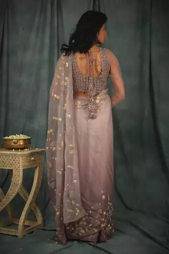 Queen Purple Saree Set