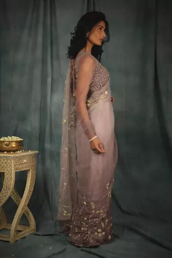 Queen Purple Saree Set