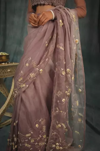Queen Purple Saree Set