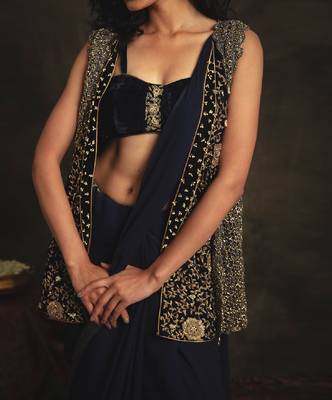 Suhasini Blue Saree Set 4
