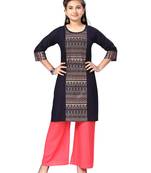 Blue printed cotton kids-tops