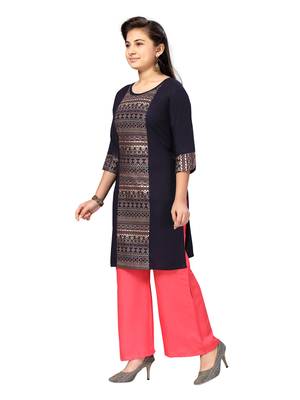 Blue printed cotton kids-tops 3
