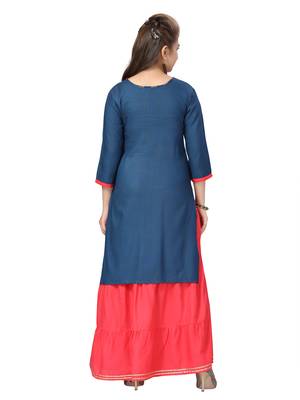 Blue printed cotton kids-tops 4