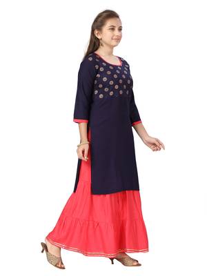 Blue printed cotton kids-tops 2