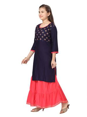 Blue printed cotton kids-tops 3
