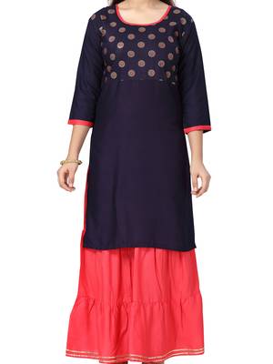 Blue printed cotton kids-tops 5
