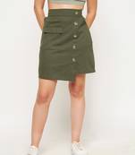 Olive plain cotton skirts