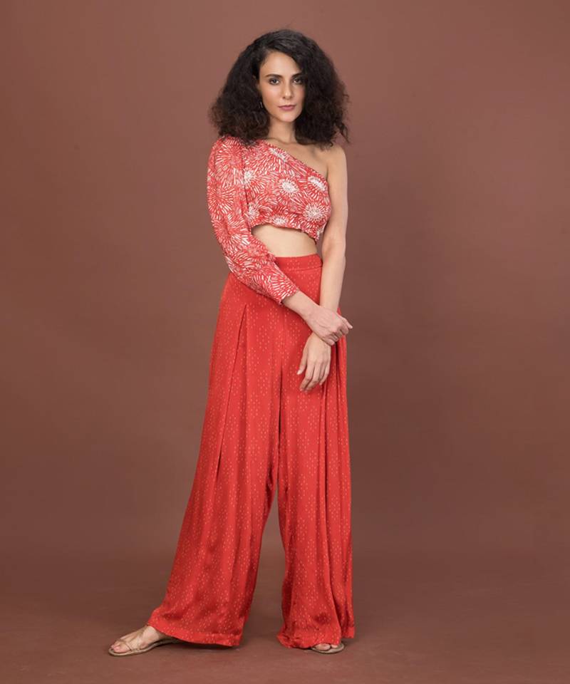 One Shouldered Top & Pants Set