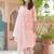 Peach embroidered cotton ethnic-kurtis