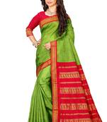 Green Pure Cotton Gadwal Handloom Saree
