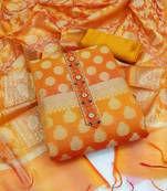 Orange Zari Woven Banarasi Salwar