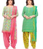 Multicolor printed crepe salwar