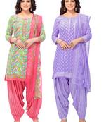 Multicolor printed crepe salwar