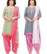 Multicolor printed crepe salwar