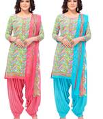 Multicolor printed crepe salwar