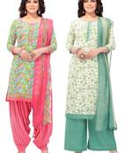 Multicolor printed crepe salwar