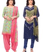 Multicolor printed crepe salwar