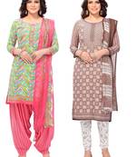 Multicolor printed crepe salwar