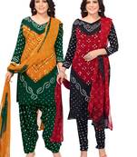 Multicolor printed crepe salwar