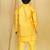 Yellow embroidered cotton silk boys-indo-western-dress