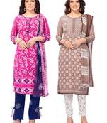 Multicolor printed crepe salwar