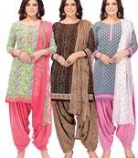 Multicolor printed crepe salwar