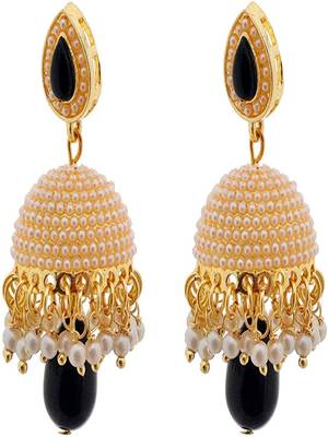  Gold Plated Designer Traditional Blue Jhumki Earrings 3