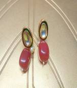 Kundan Gold Plated Designer Maroon Earrings