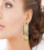 Amrapali Blue Gold plated Elegant Designer Ethnic Danglers Earrings