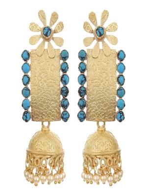 Amrapali Blue Gold plated Elegant Designer Ethnic Danglers Earrings 3