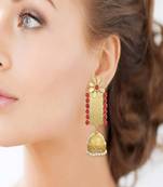  Amrapali Red Gold Pated Elegant Designer Ethnic Danglers Earrings