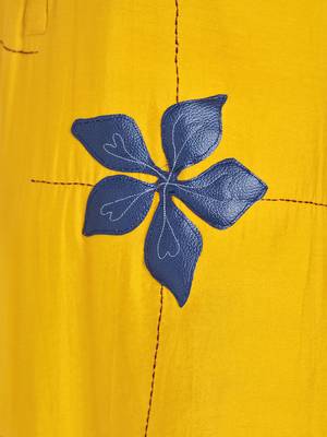 Yellow plain viscose rayon long-dresses 5