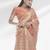Pink woven organza saree with blouse
